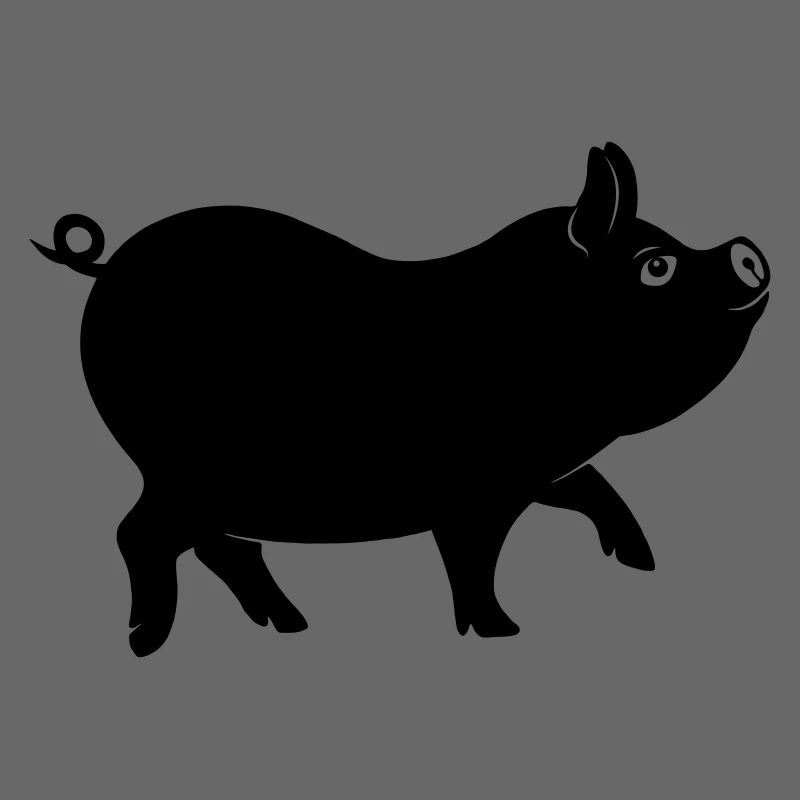 Pig shadow figure with curly tail