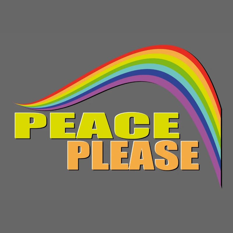 PEACE PLEASE with Rainbow