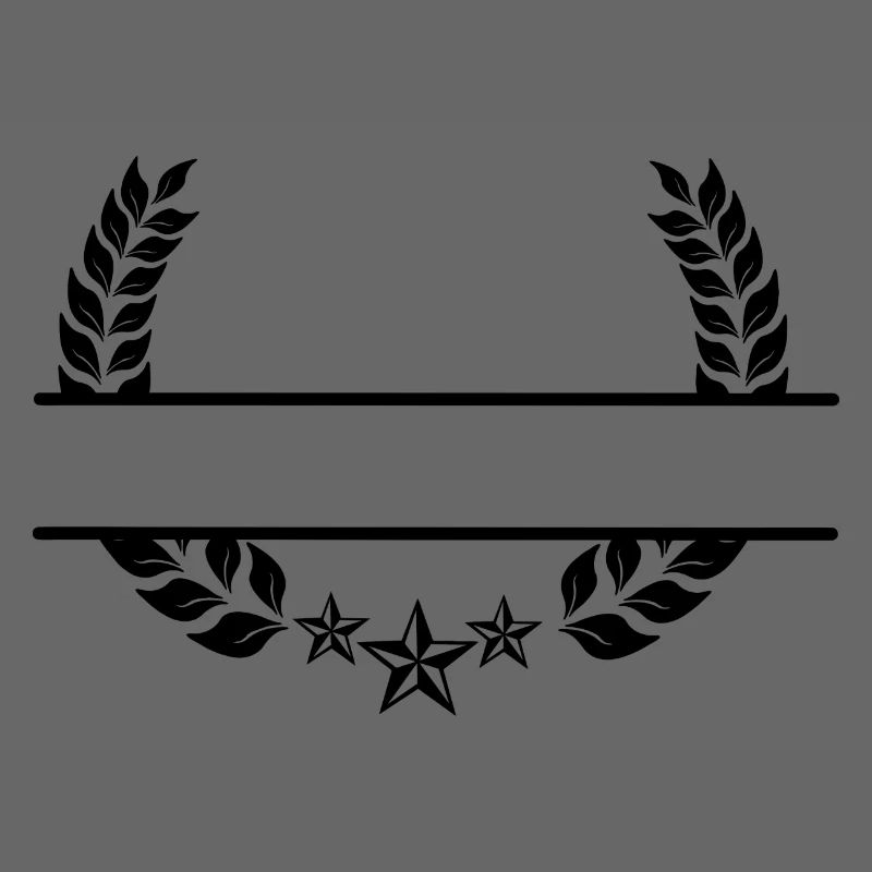 Lorbeerkranz Monogramm drei Sterne