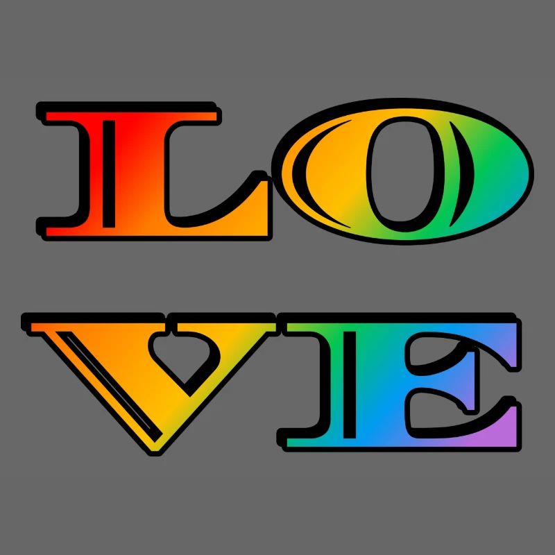 Retro Regenbogen Liebe