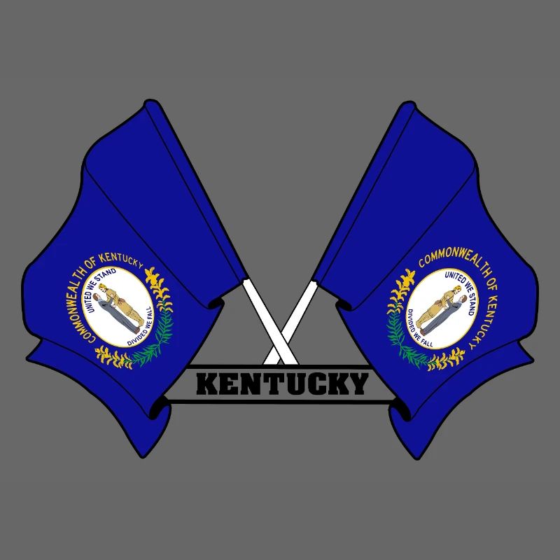 Two flags text KENTUCKY