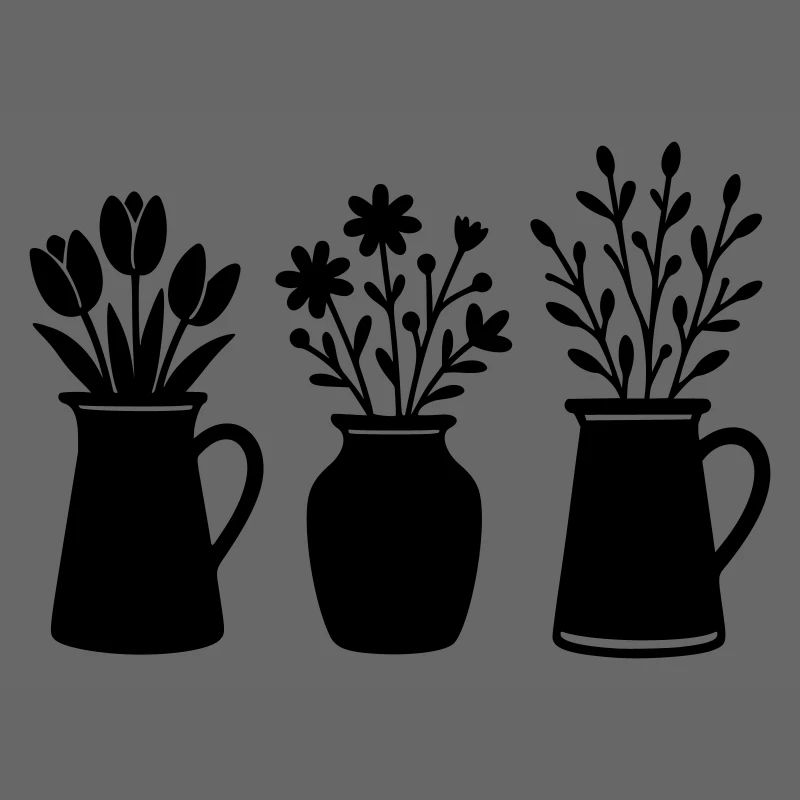 Three Vases with Flowers – Spring Motif