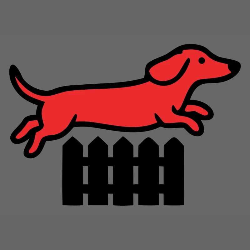 Dackel Sprung Zaun Agility