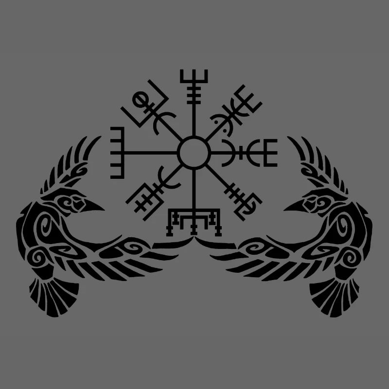 Black ravens and Viking compass
