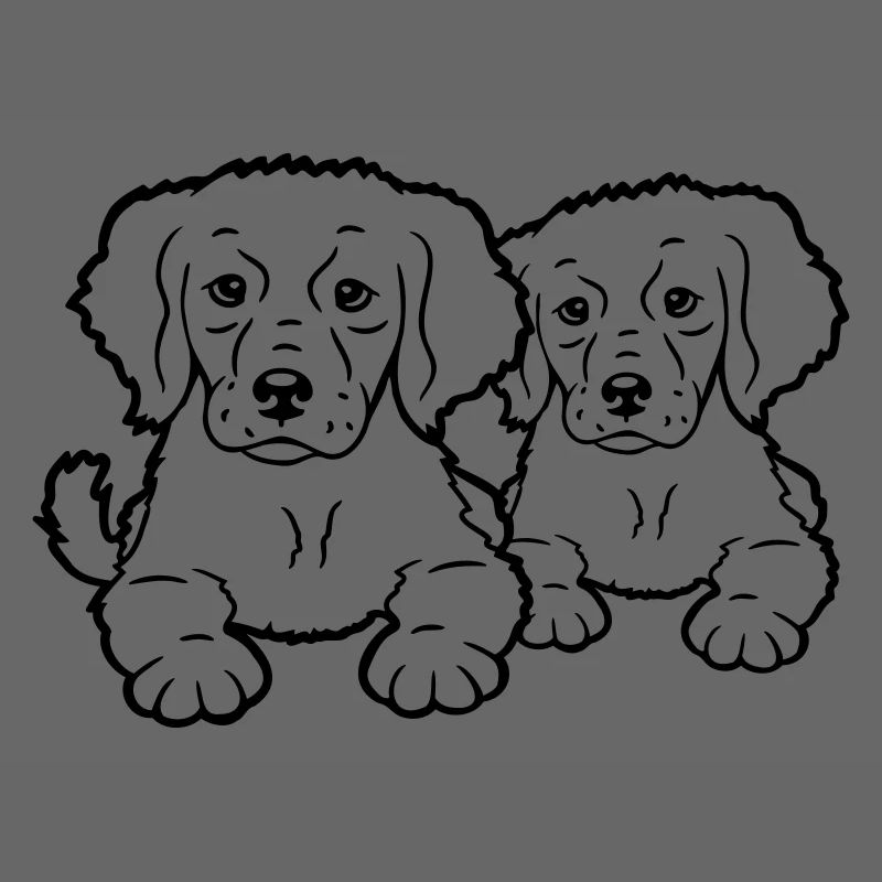 2 Hunde Team Zwei Freunde Crew Glücklich Brüder