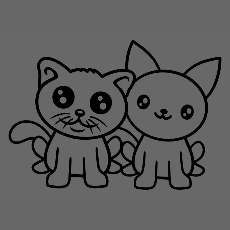 2 chats amis équipe équipage deux chatons de compagnie