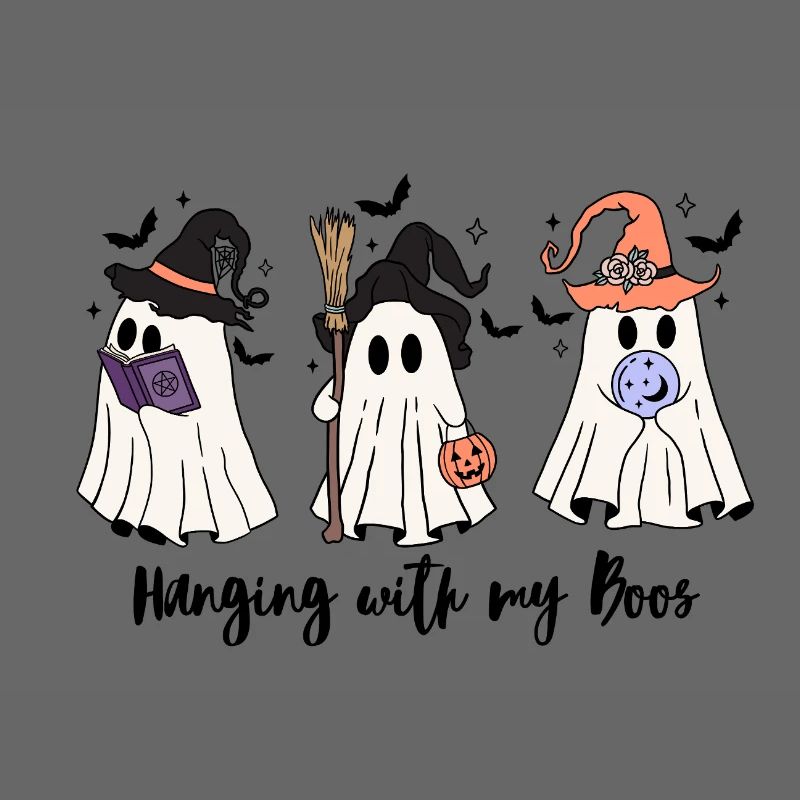 🧙‍♀️ Witchy Ghost Squad – Spooky & Cute 👻