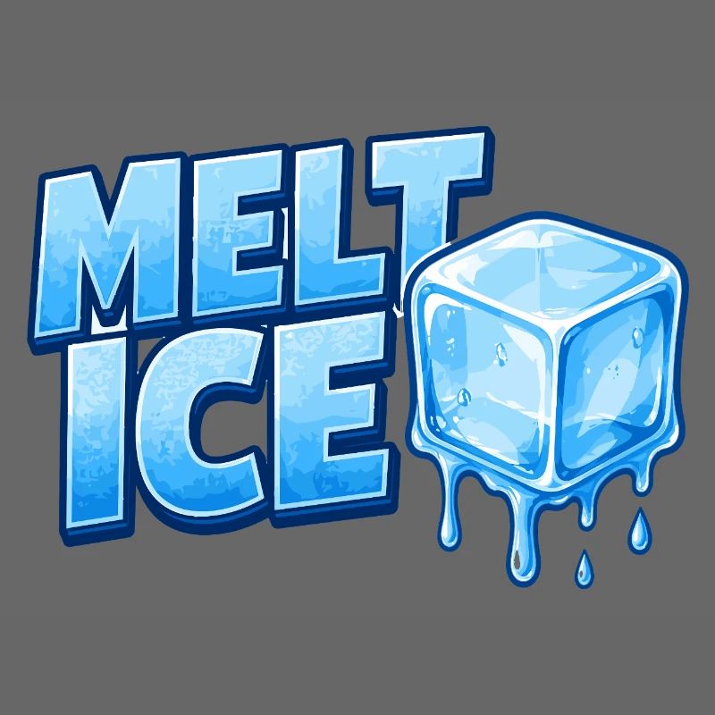 Melt Eis Eiswürfel Typo