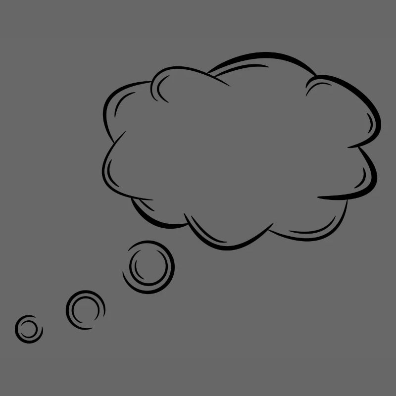 Gedankenblase anpassbar mit Sätze oder Wörter