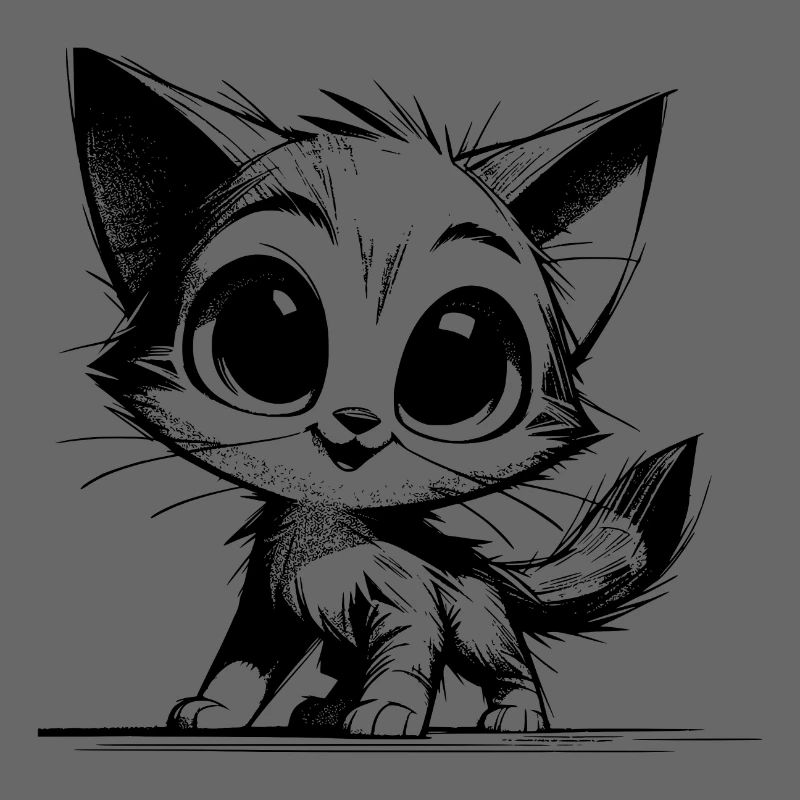 Crayon mignon dessin chats yeux de bébé
