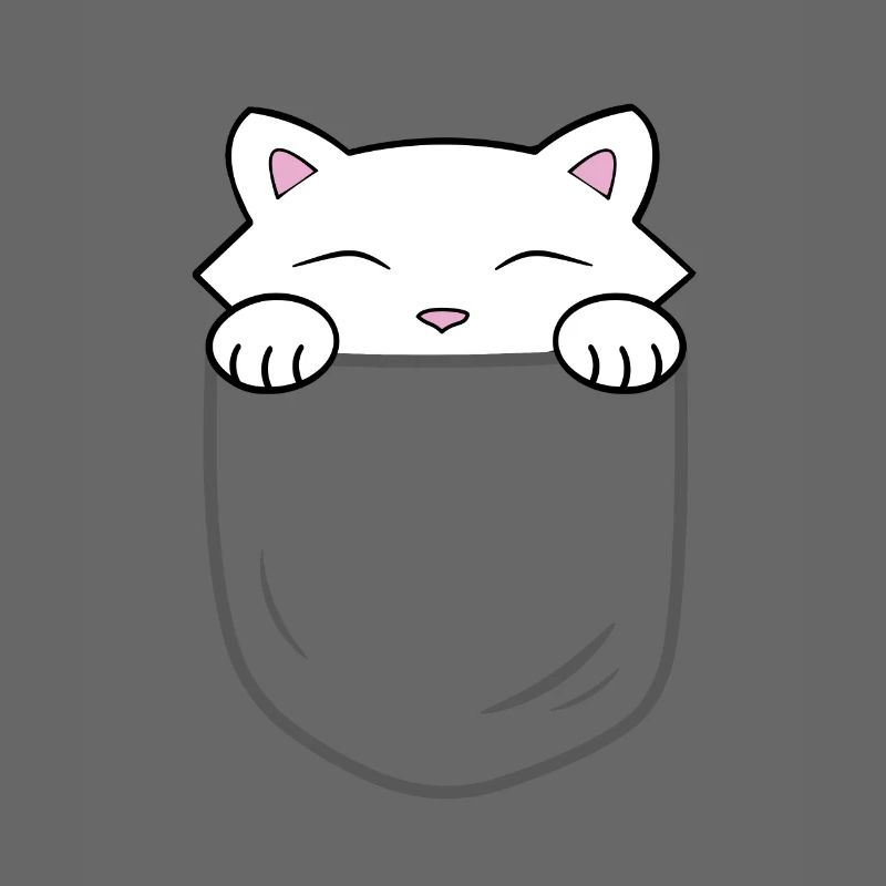Chat mignon assis dans une poche