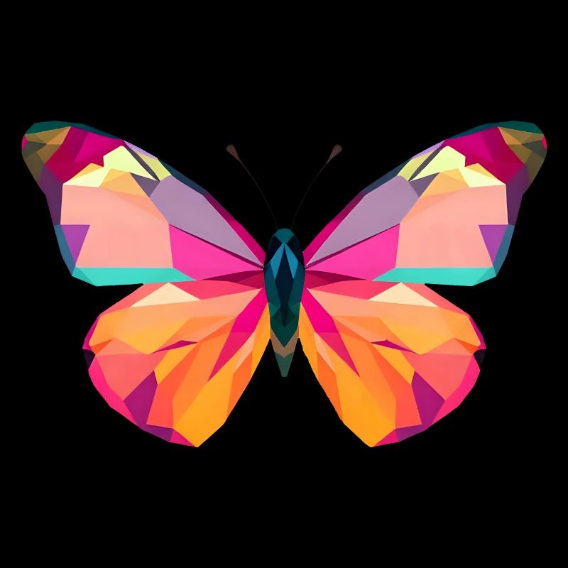 Ailes de papillon vibrantes dans le style Low Poly