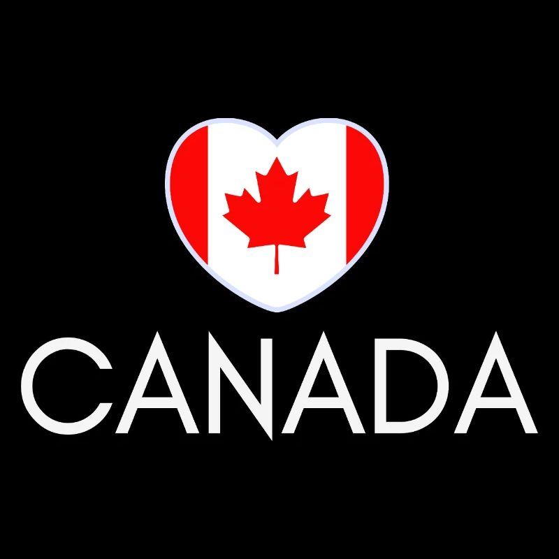 Cœur avec le drapeau canadien, j’aime le Canada