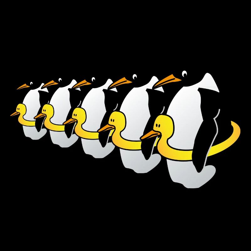 Pinguine mit Quietscheentchen