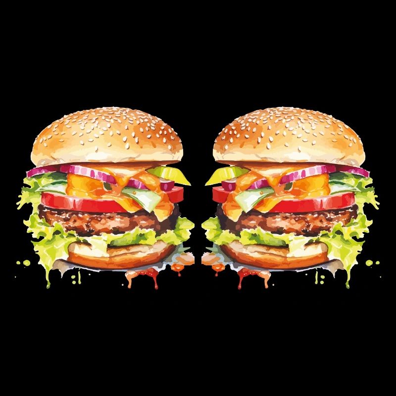 Explosion de l’aquarelle de Burger