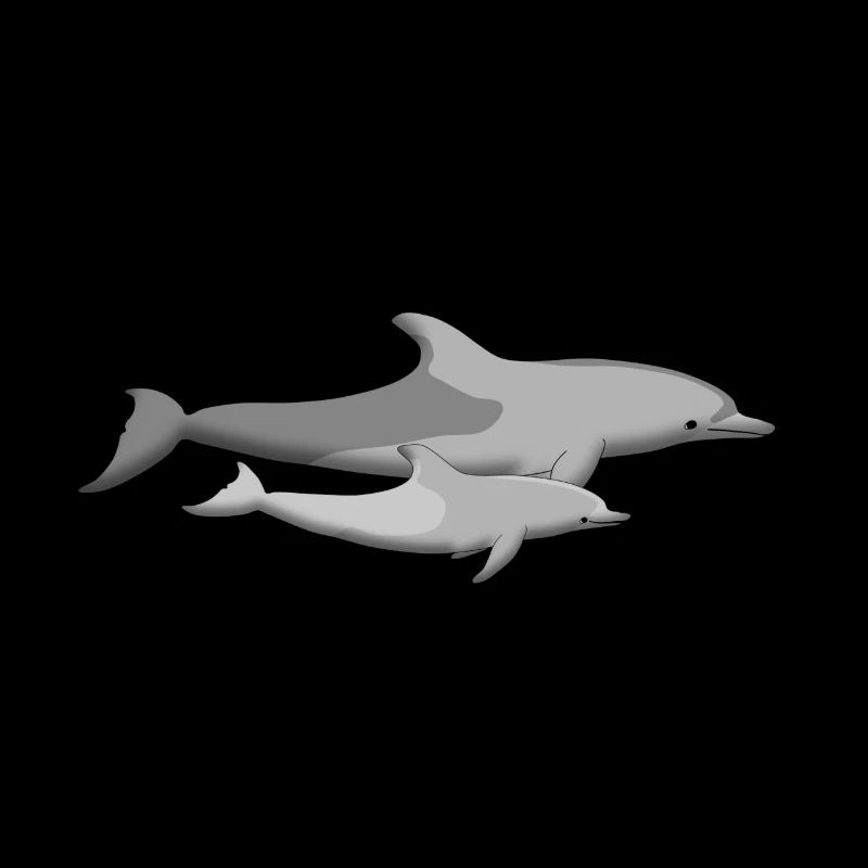 Delfinmutter mit Baby