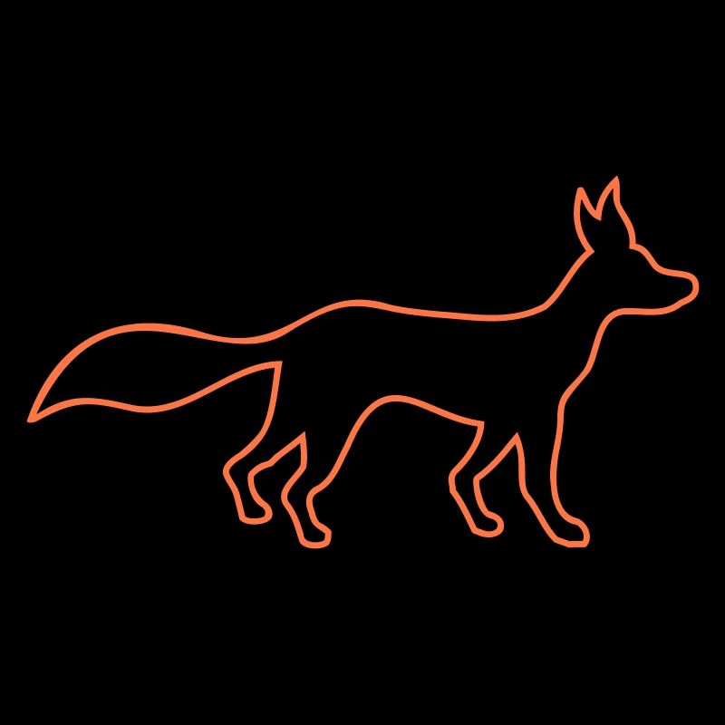 Fuchs Rotfuchs Wild Silhouette Umriss Kontur Rot
