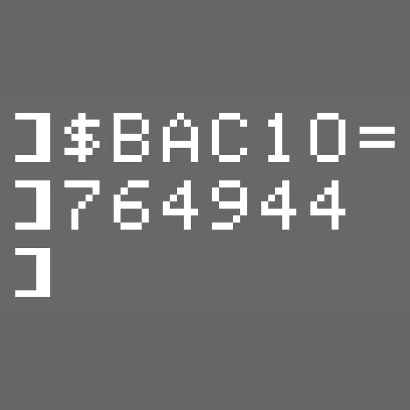 Bacio BAC10 8-bits Esadecimal Code Nerd Pixel Art