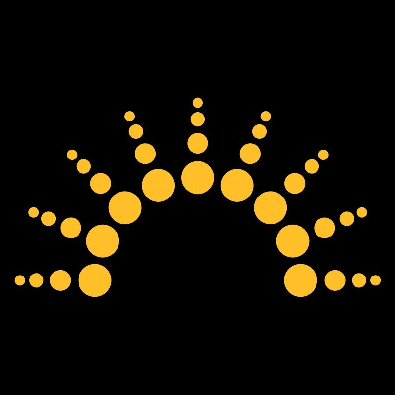 Half-circle circles points Sun logo