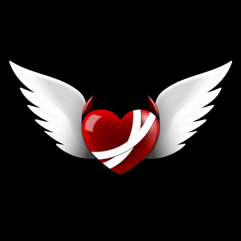 Cœur du diable avec ailes d’ange