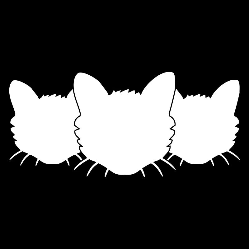3 Chats Silhouettes Trois Amis Equipe Chefs d’équipe