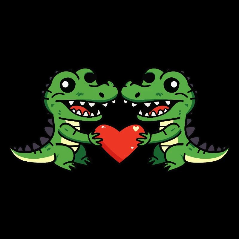 Alligator Paar Valentinstag