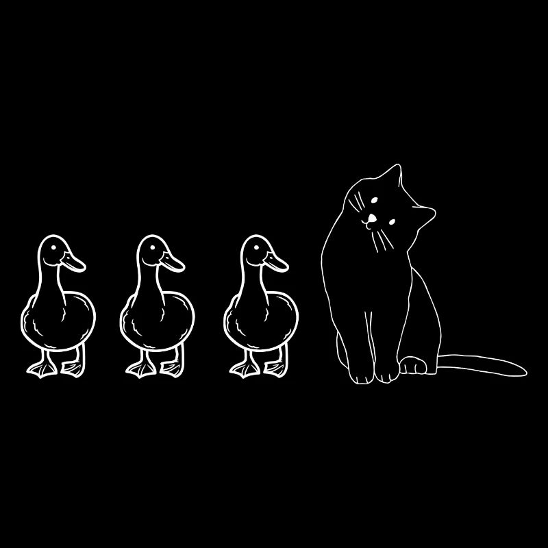 Animaux mignons canards et chat