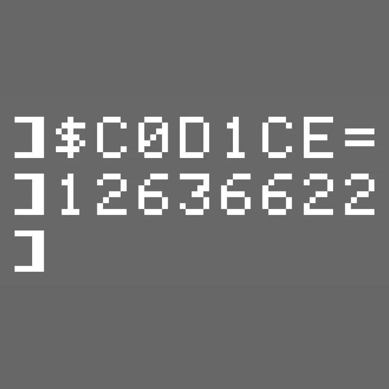 C0D1CE Codice 8-Bit Esadecimale Code Nerd Pix