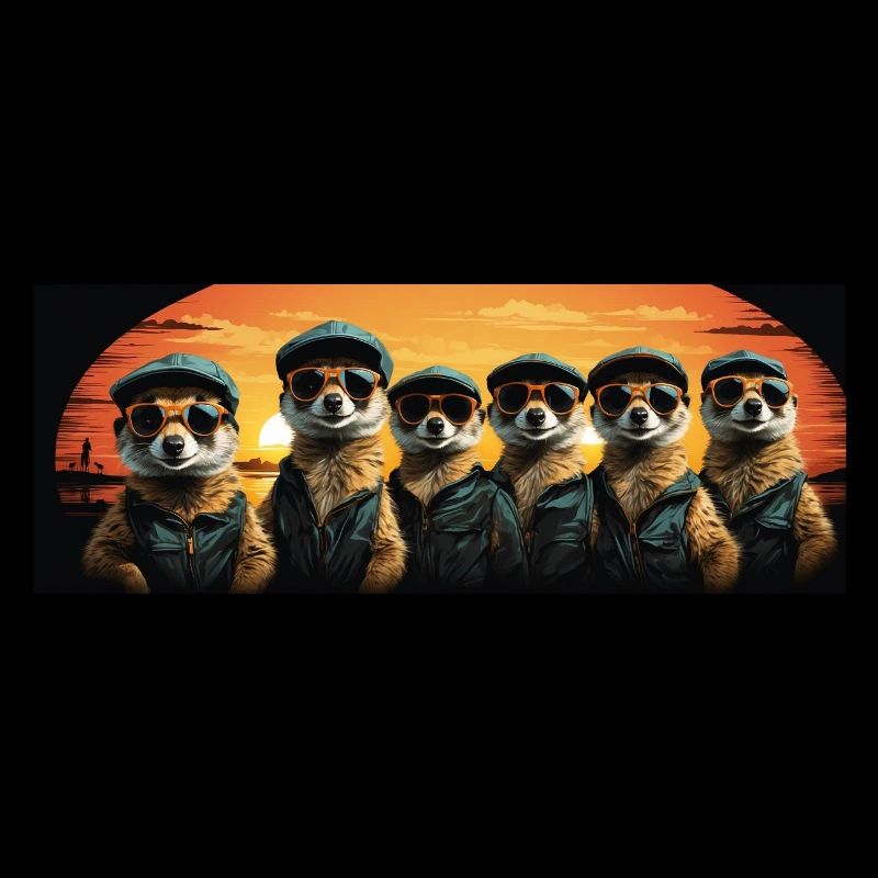 Coole Erdmännchen Erdmännchengruppe