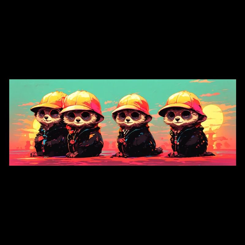 coole Erdmännchen mit Basecap und Sonnenbrille