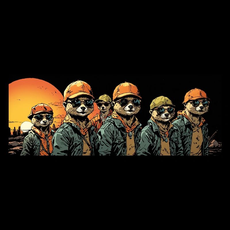 coole Erdmännchen mit Basecap und Sonnenbrille
