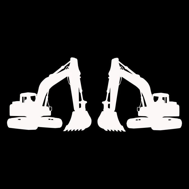 Double Excavator Silhouette