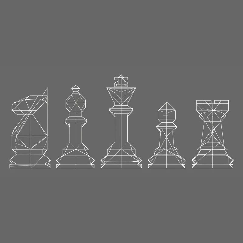 Minimalist Chess Pieces Design Board Game