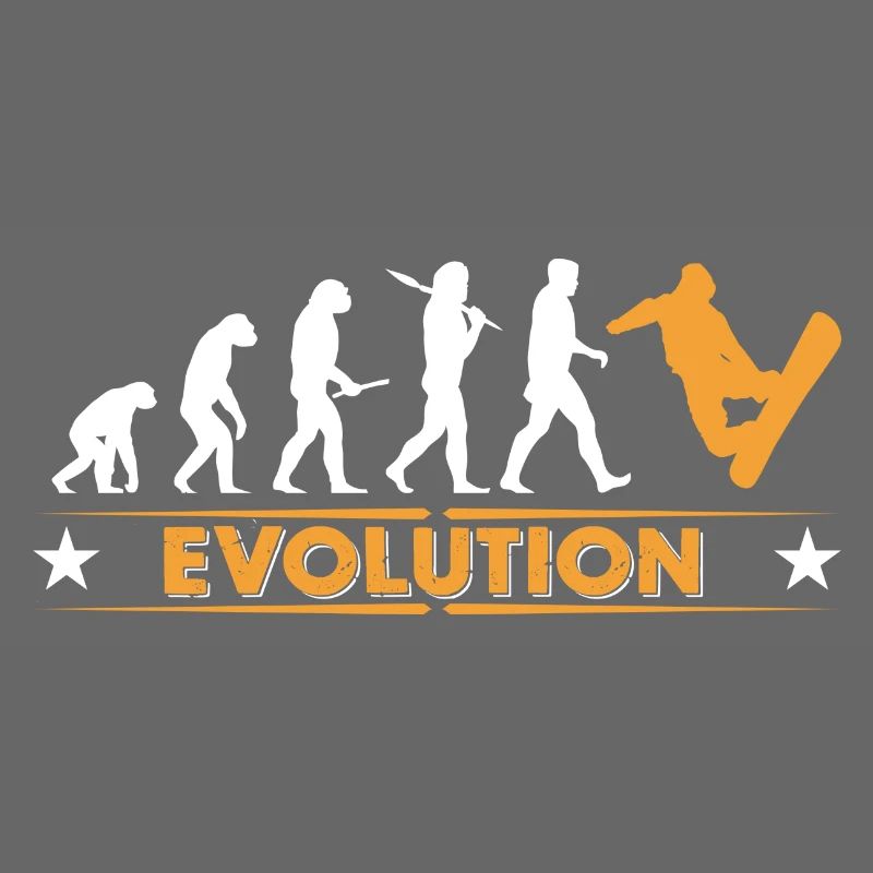 Snowboard Evolution - orange/weiss