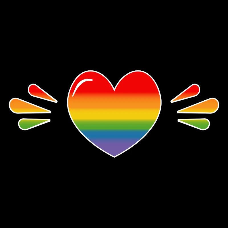 Rainbow Sparkling heart BLACK SHIRT