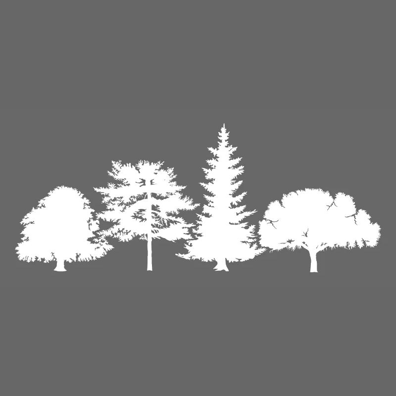 Tree Oak Birch Spruce Mixed Forest Symbol Logo icon