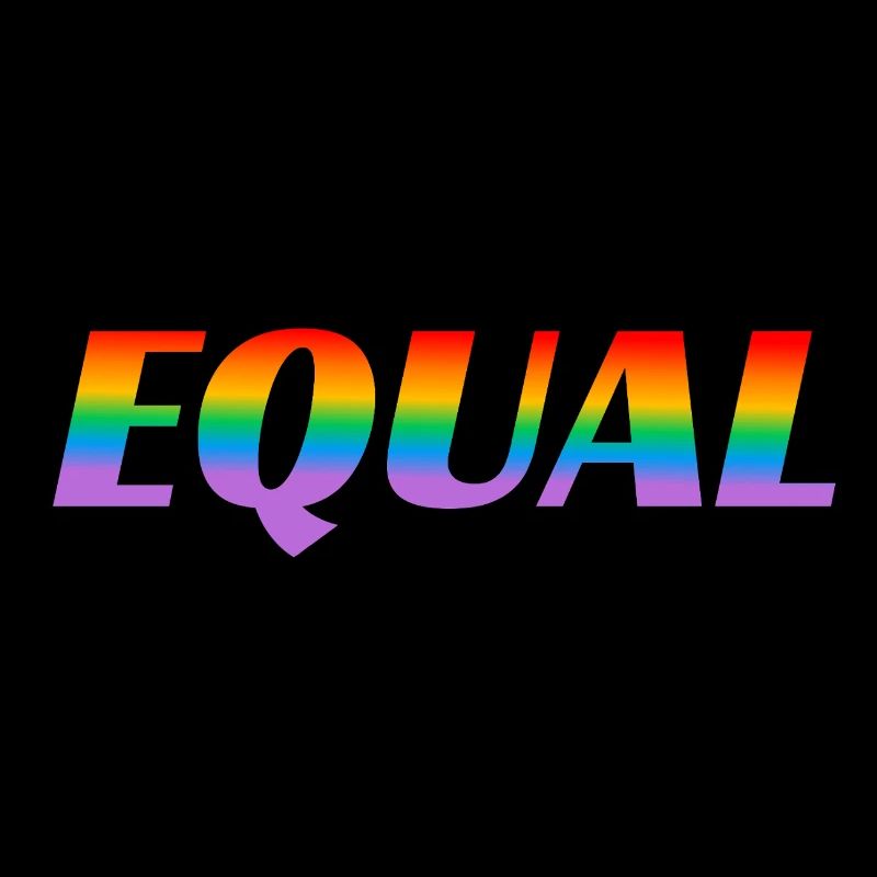 Rainbow text EQUAL LGBT Pride Month