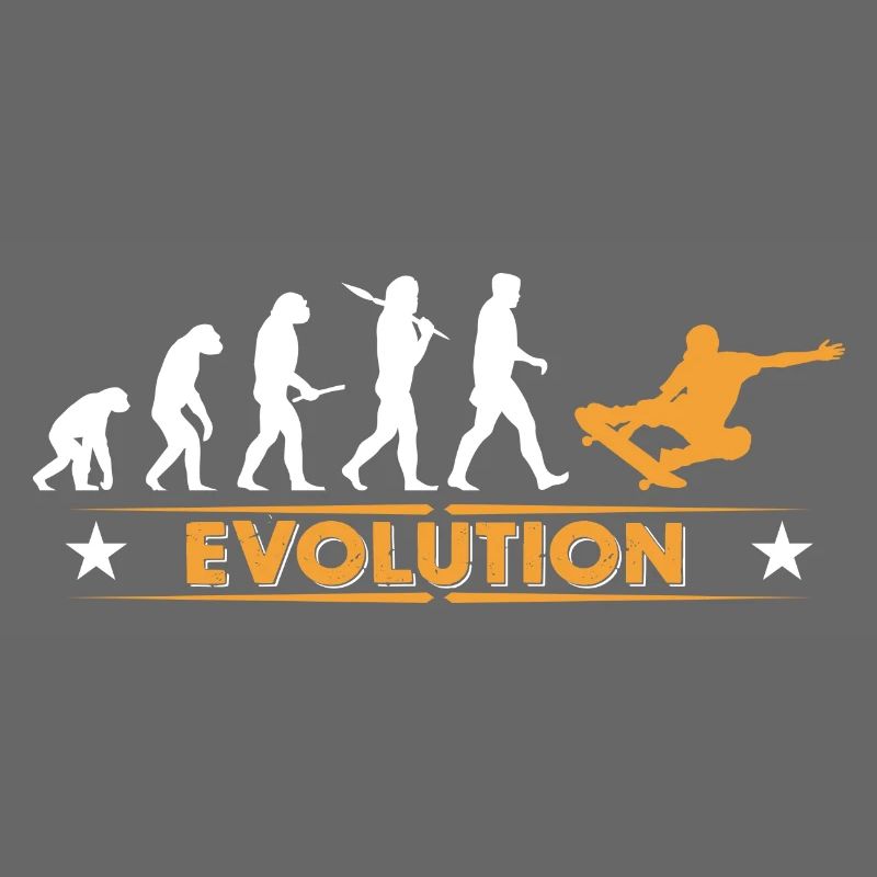 Skateboard Evolution - orange/weiss