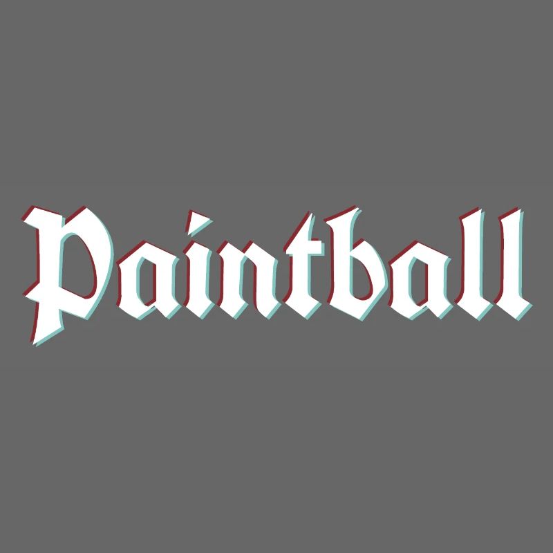 Rustic paintball logo with 3d distortion effect