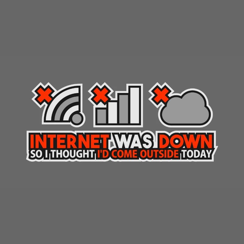 Internet Was Down - Offline Programmierer Computer