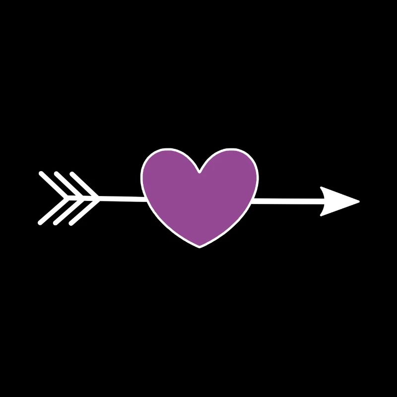 Coeur Violet Blanc avec Flèche Saint Valentin