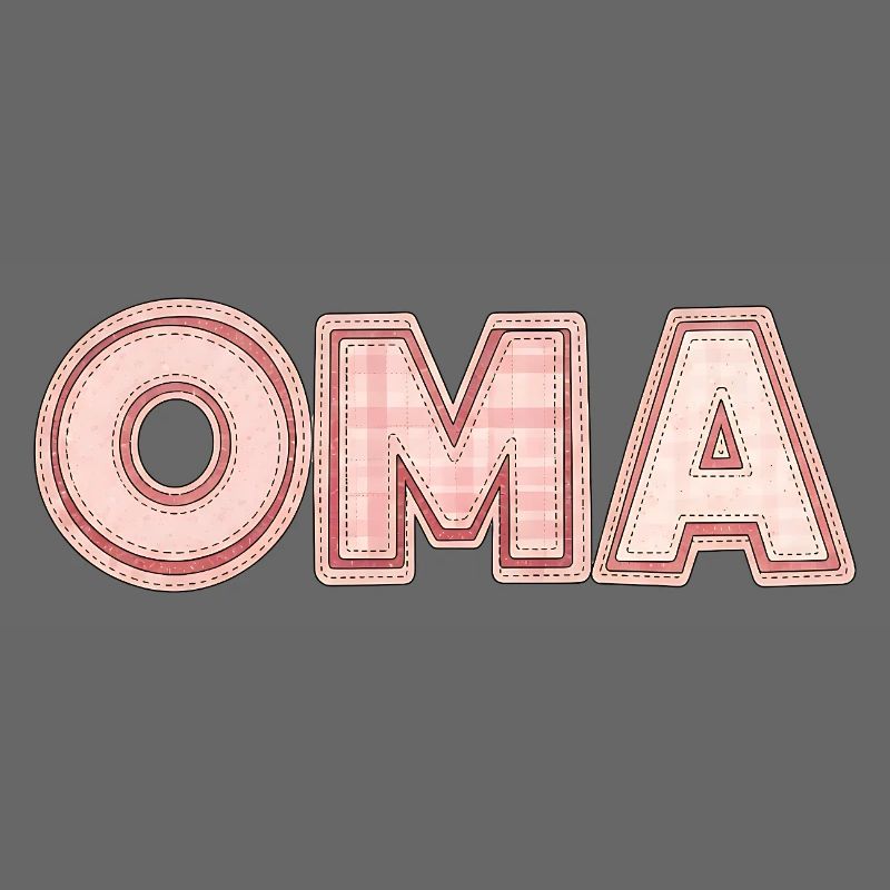 Oma Retro Schriftzug Geschenk Idee Patchwork