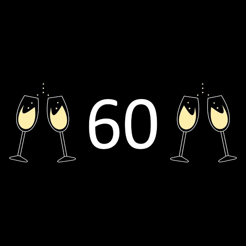 60e anniversaire 60 ans 60 Numéro 60 Blanc