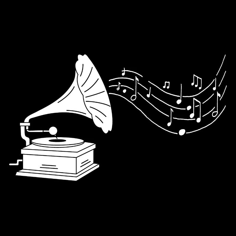 gramophone blanc et musique