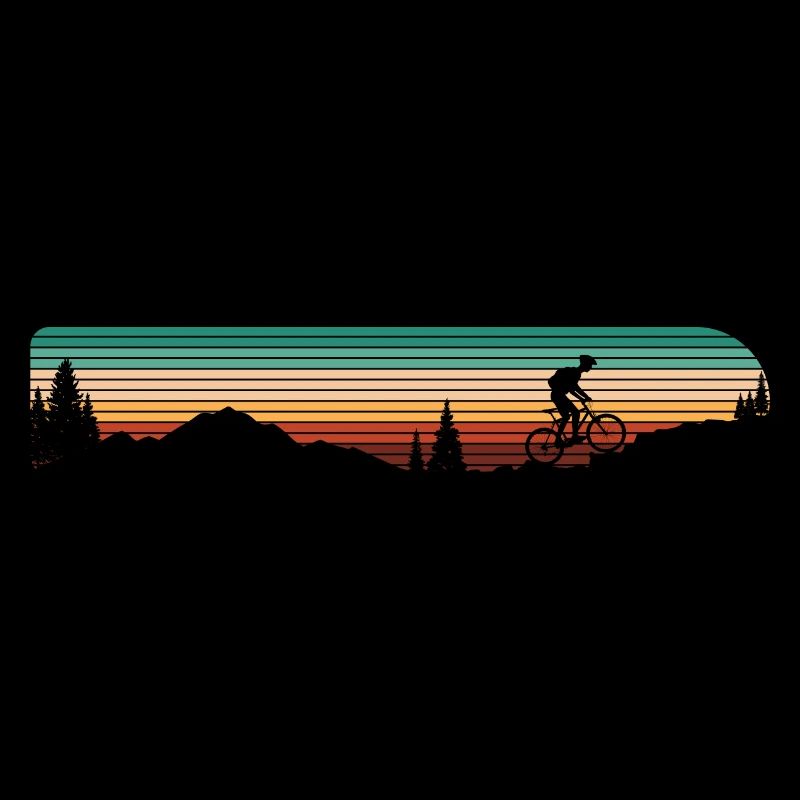 Sunset Mountain Bike Silhouette