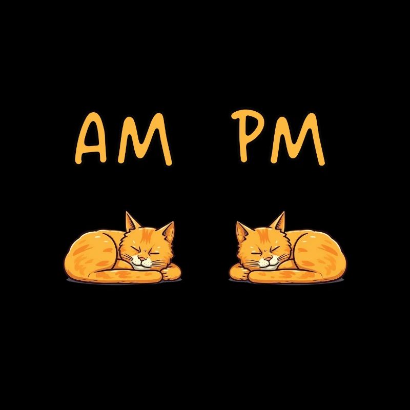 AM PM Early Late Cats Design