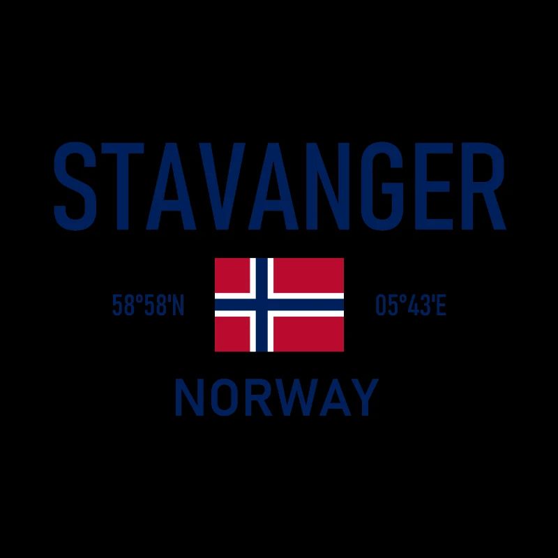 Stavanger - Norvège - Coordonnées - Drapeau