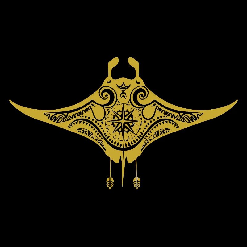 Stammes-Maori Polynesischer Stachelrochen Matau Mantarochen