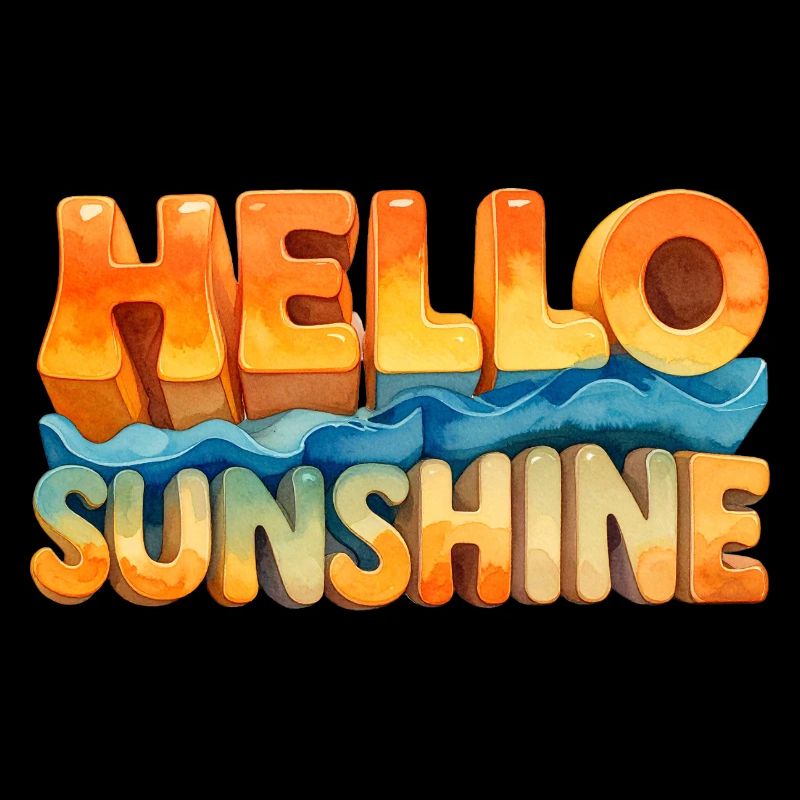 HELLO SUNSHINE – Aquarell Retro 70s Design