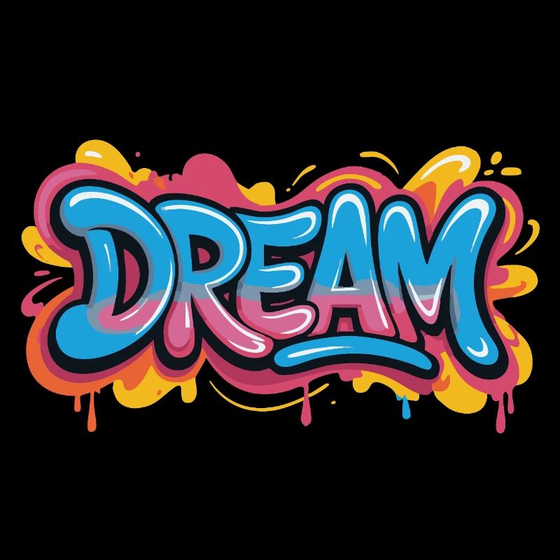 DREAM Graffiti Design voller Farbe und Motivation
